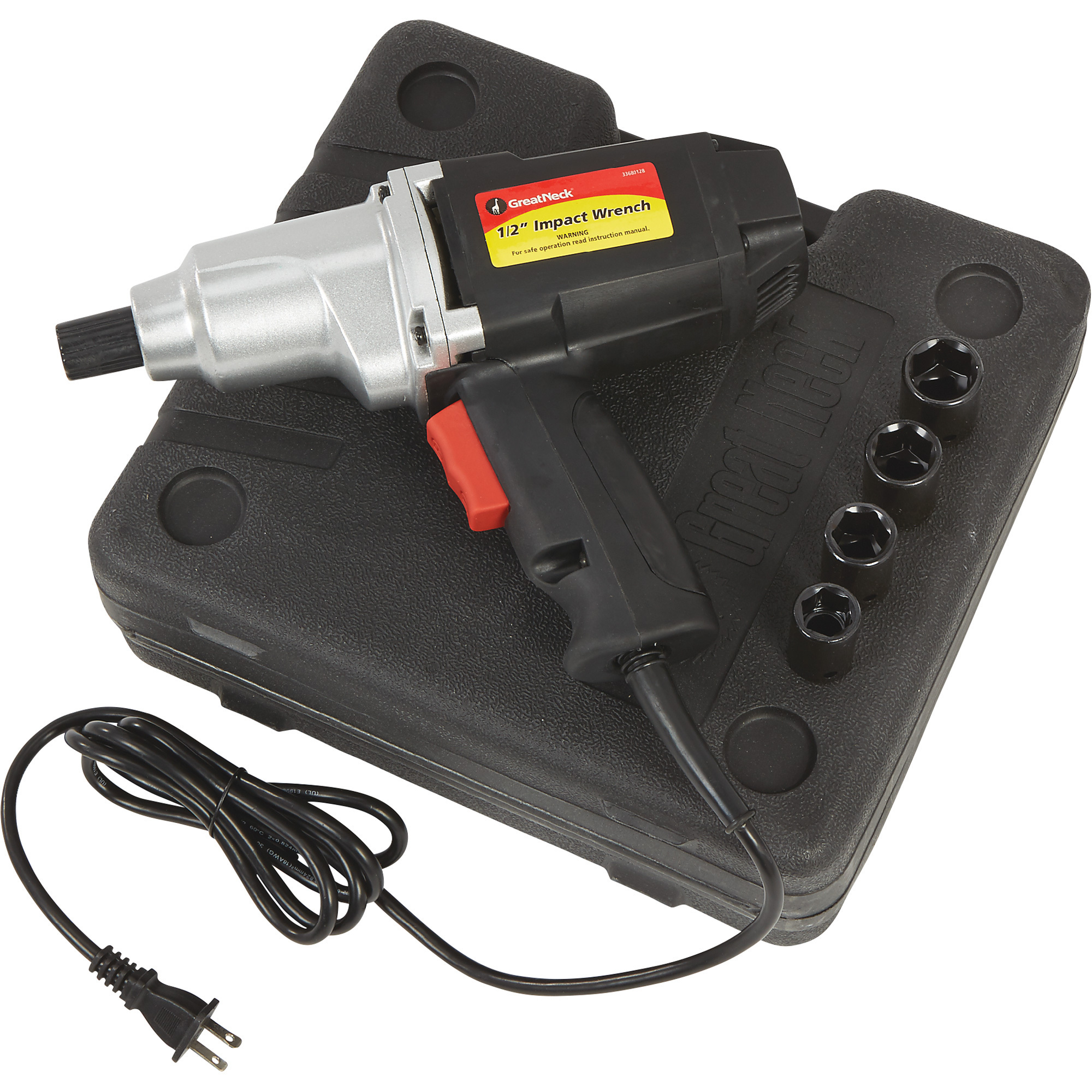 Great Neck Heavy-Duty 1/2 Inch Drive Corded Impact Wrench, 7.5 Amp, 200 Ft.-Lbs. Torque